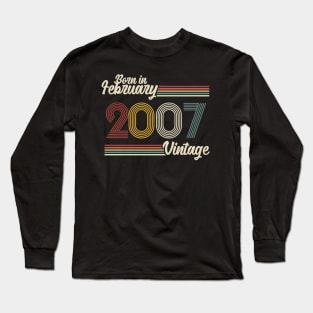 Vintage Born in February 2007 Long Sleeve T-Shirt